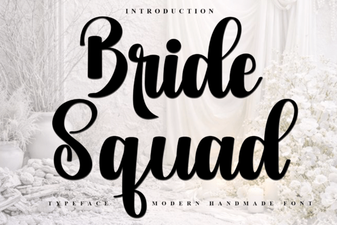 Bride Squad Font for Wedding Party Graphics and Crafts